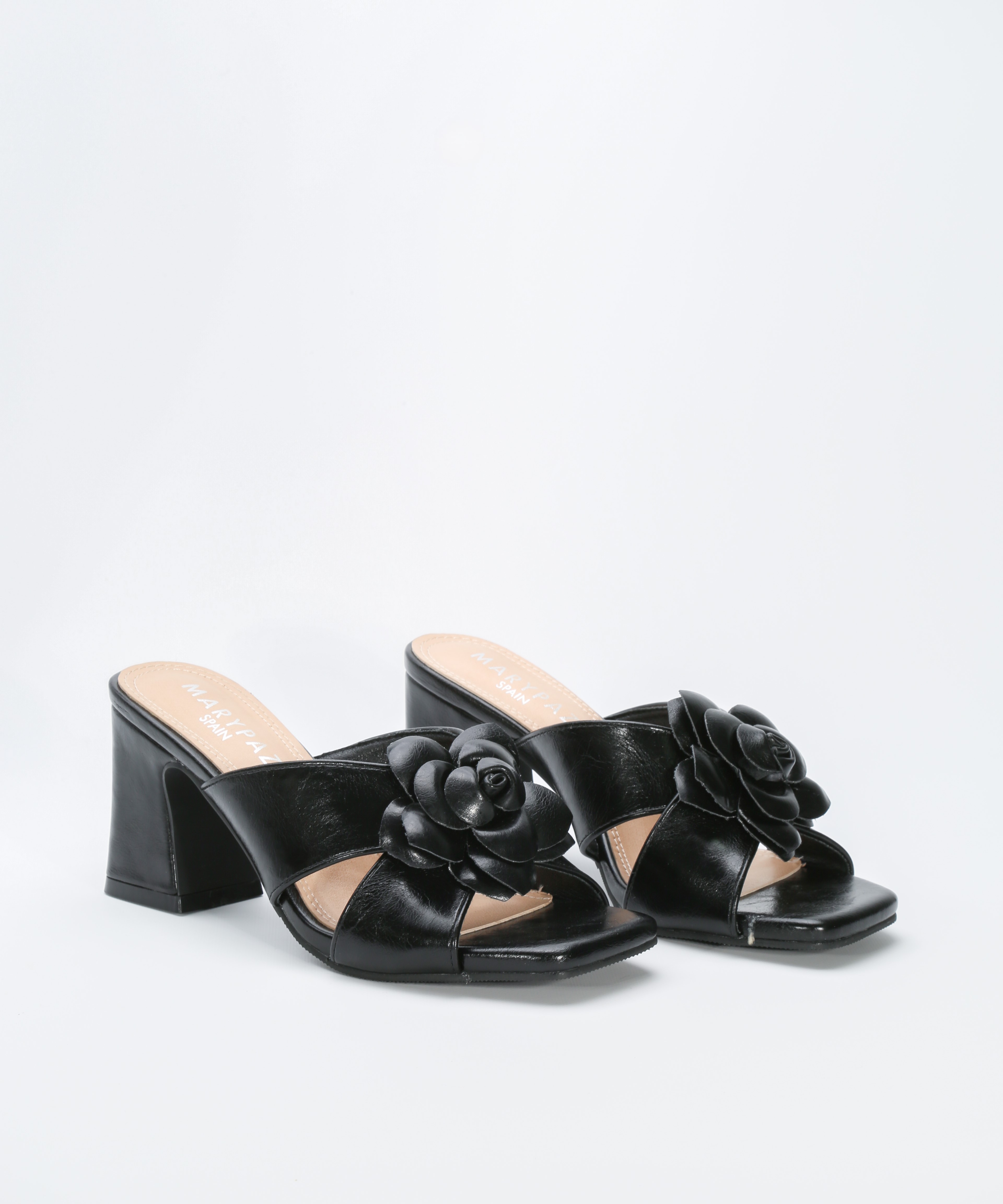 Sandalias tacón flor